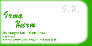 irma wurm business card